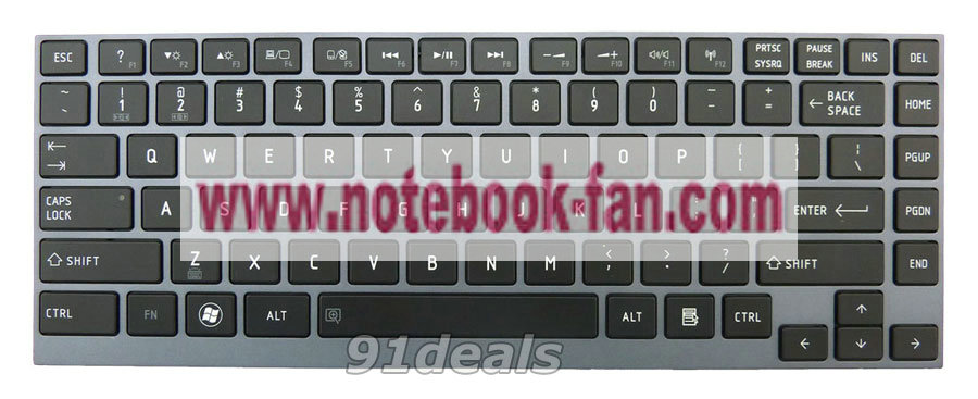 New Toshiba Portege Z930 Z935 US Black Keyboard with Frame no Ba - Click Image to Close